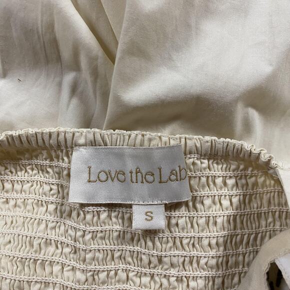 Love The Label Dress Womens Small White Puff Sleeve Embroidered Cotton Mini - Picture 7 of 11